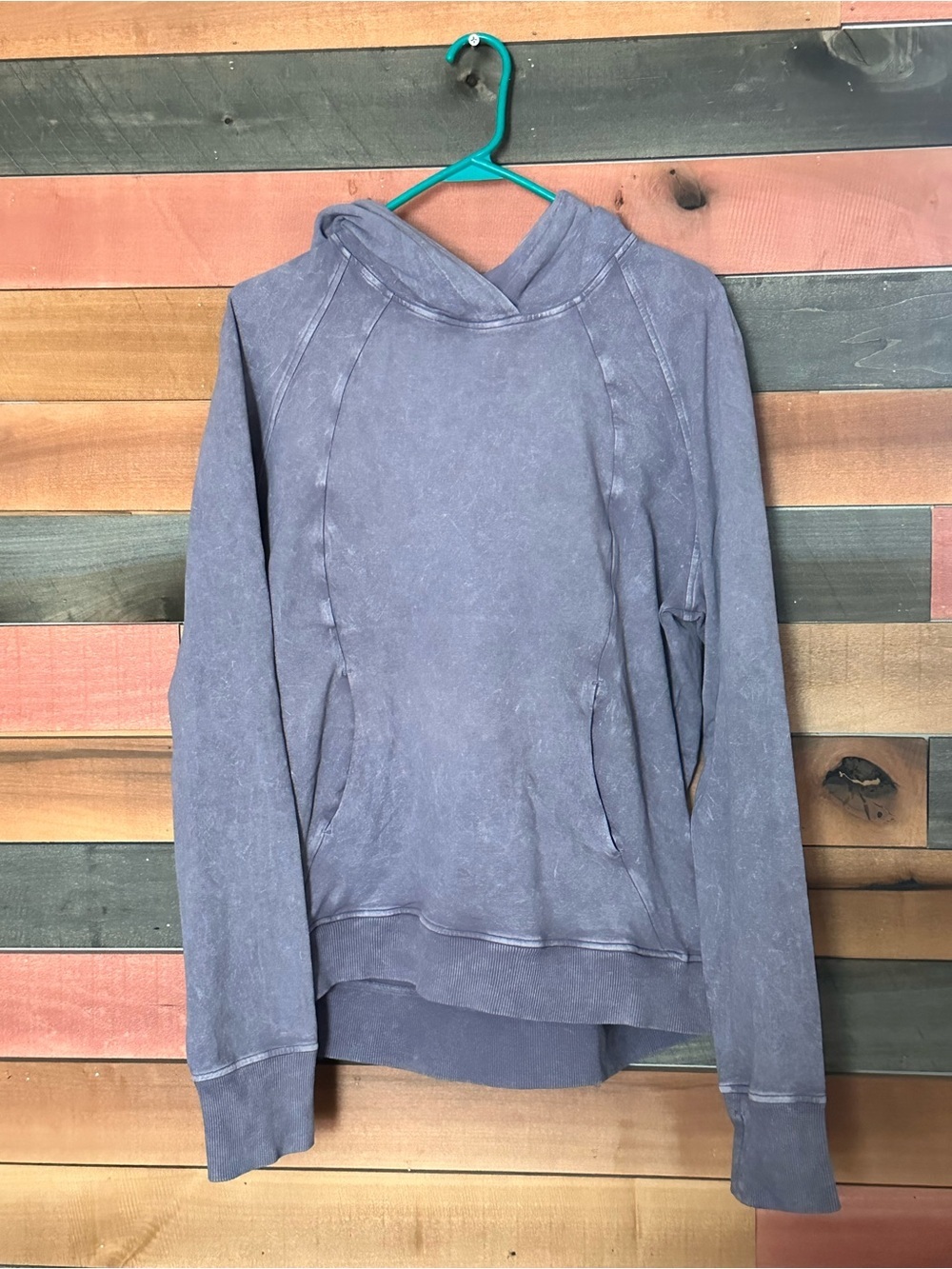 Lululemon Scuba Pullover Hoodie Sweatshirt Comfy Wash Blue Charcoal